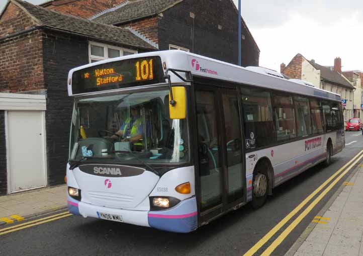 First Potteries Scania Omnicity 65038
